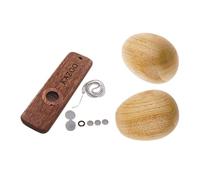 F Fityle Flauta Kazoo de madera con cordón, juguete musical, sonajas de huevo, acompañamiento ligero, único, buen compañero, regalo, instrumento musical