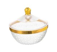 F Fityle Frutero de encimera con Tapa, Soporte para, Transparente, Creativa para Mesa de Comedor, Cocina, Aperitivos, Redondo XL