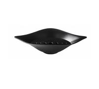 F Fityle Fuente de Melamina Bandeja Barco Plato Presentación Fríos Diseño para Emplatar y Guarniciones Limpieza Ágil No para Microondas Adecuada para Buffets, Negro, Grande