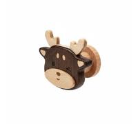 F Fityle Gancho de Pared Gancho Perchero Colgador Percha Organizador de Madera Estilo Nórdico Cálido en y Montaje Seguro con Tornillos Adecuado para Entrada Baño y Habitación Infantil, Ciervo