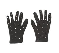 F Fityle Guantes de Patinaje artístico con decoración de Diamantes de imitación, Guantes de Patinaje, Guantes de Patinaje sobre Hielo para Practicar, S Black
