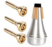 F Fityle Herramienta de silencio para silenciador de trompeta, silenciador de práctica de trompeta con boquilla, silenciador recto de trompeta para amantes de