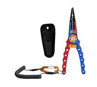 F Fityle Herramientas de Pesca con Pinzas para señuelos y Tijeras de Alambre, Resistentes al Agua, Azul Rojo