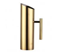 F Fityle Jarra de Acero Inoxidable con Formato Cilíndrico Asa Fija Arriba Diseño Elegante con Canal para Verter Perfecta para Servir Agua Cocina Comedores Celebraciones, 1.5L, Straight Gold