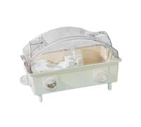 F Fityle Jaula para hámster con Tapa abatible y Botella de Agua, casa de 2 Niveles para Mascotas, casa de Juegos para Hacer Ejercicio para, Ratones, Beige