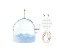 F Fityle Jaula Portátil para Pájaros con Estructura Plástico Resistente y Circulación para Transporte Seguro Aves Exóticas y, Azul Gardenia, Modelo de Mano + Correa de Hombro