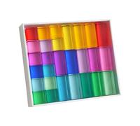 F Fityle Juego de Bloques de Construcción de, Cubos Acrílicos, Juguete Apilable Colorido para Habilidades Motoras Finas, Educativo para Preescolar, Re
