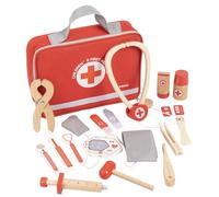 F Fityle Juego de Disfraz Médico Infantil Surtido de Doctor Piezas de Madera Didácticas Utilizadas para Inspirar Creatividad , Juego De Doctor De Madera con Bolsa De Tela