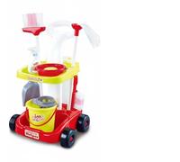 F Fityle Juego de Limpieza Infantil Carrito de Juguete Escoba Recogedor Material Plástico Resistente para Desarrollar Habilidades Motoras Adecuado para Niños en el Hogar , 66733 Rojo JGO