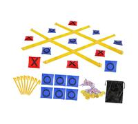 F Fityle Juego Gigante de con Sacos de Un clásico versátil para niños, Adultos y Toda Ideal para Acampar, picnics y Otras, Tres en Raya Amarillo