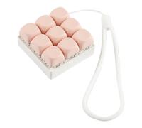 F Fityle Juguete antiestrés con teclado y, llavero antiestrés, práctico para adultos, portátil, con cordón de silicona, elegante cadena para teléfono, Rosa