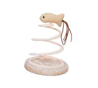 F Fityle Juguete Interactivo para Gatos, Juguete en Espiral con Forma de Animal para Gatos de Todas Las Edades, Gatitos, Divertido Juguete de Plumas, Rascador, Pez