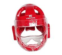 F Fityle Karate Headgear Safety Head Guard Protector Facial Ajustable para Sanda Kickboxing, Rojo, l