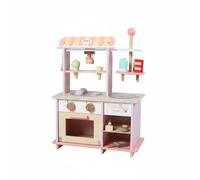 F Fityle Kids Dessert Playhouse Heladería de Madera para Niños con Mostrador y Accesorios Desmontables para Simulación de Compra Adecuado para Juegos Familiares y Libre en Casa