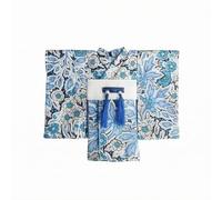 F Fityle Kimono Muñeca Ropa Traje Miniatura Tradicional Tela Realista Especial para Colección Fotografía Arquitecturas de Escena 1/12 , Azul con Flores De Begonia Doradas