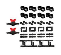 F Fityle Kit de de riego por goteo ajustable, manguera de automático, acoplamiento de distribución, conector de riego, riego para césped y, 42 piezas