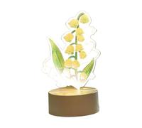 F Fityle Lámpara de mesa de luz nocturna creativa, regalo de vacaciones acrílico, adorno creativo, luz nocturna, lámpara de escritorio para dormitorio, sala de, Amarillo, 11.3x15.4 Cm