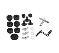F Fityle Lavadoras de fieltro de placmbales de reemplazo de placas de 20x, accesorios de tambor de tambor de fijación, fieltro de platillo de tambor de, Negro