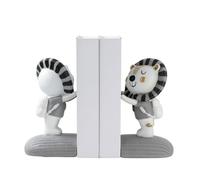 F Fityle Libros con Forma León Infantil Resina Resistente, Base Texturizada Estable, Libros León, Gris