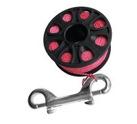 F Fityle Línea de Nailon Fluorescente de 3 Pulgadas para Buceo, 30 m, compacta, para navegación subacuática, con Doble Gancho de Acero Inoxidable, Rosa Fluorescente