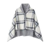 F Fityle Manta de Sofá de Felpa Manta Cobija Chal Capa Suave con Estructura Compuesta Que Ofrece Estable y Comodidad al Moverse de Franela y Adecuada para Sofá, Gris+Blanco, 100-140cm
