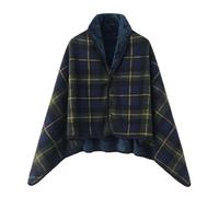 F Fityle Manta de Sofá de Felpa Manta Cobija Chal Capa Suave con Estructura Compuesta Que Ofrece Estable y Comodidad al Moverse de Franela y Adecuada para Sofá, Azul+Verde, 100-140cm