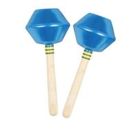 F Fityle Maracas de Mano Instrumento de Percusión Shaker Sonajero Manual con Cubierta Metálica y Mango de Madera Fomenta Participación Activa y Timing Adecuado, Azul