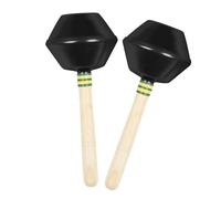 F Fityle Maracas de Mano Instrumento de Percusión Shaker Sonajero Manual con Cubierta Metálica y Mango de Madera Fomenta Participación Activa y Timing Adecuado, Negro