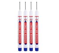 F Fityle Marcador de Cabeza Larga Y Orificio Profundo, Herramienta de Marcado para Carpinteros, Bolígrafo de Punta Larga de 20 Mm, Marcador para Carpinteros, P, 4 Piezas Azul