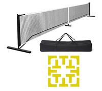 F Fityle Marcadores de Límites de Cancha Red Portátil de Red Marco Acero Juego Entrenamiento Kit de Cancha para Entrenamiento Portabilidad y Resistencia, Negro con Líneas De Campo Amarillas