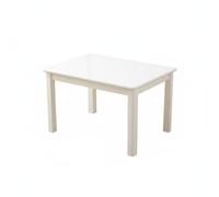 F Fityle Mesa Infantil Sólida Madera para Actividades Escritorio Estudio Superficie Creativa Niños Mesa Juego Rectangular con Esquinas Redondeadas Adecuada, Blanco, 80 60 52cm