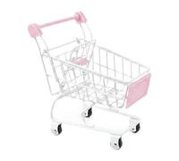 F Fityle Mini Carrito, Adorno utilitario, Divertido Carrito pequeño supermercado, Mano supermercado para niñas y niños, Juguetes, Blanco
