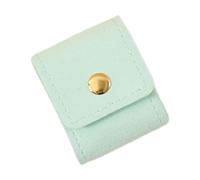 F Fityle Mini Estuche de Viaje para Joyas con Hebilla, de Microfibra Y Cuero, Caja Compacta, Organizador de Joyas, Bolsa de Almacenamiento para Vacaciones Y Fi, Verde, Individual