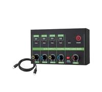 F Fityle Mini mezclador de Audio, pequeño mezclador, altavoz, micrófono, compatible con interfaz de Audio de 4 canales, mezclador de Audio estéreo para bares,