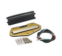 F Fityle Mini pastilla Humbucker de rendimiento, fácil de instalar, reemplazo, accesorio, resistente, ligera, compacta, de doble bobina y doble riel, Negro