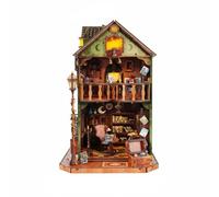 F Fityle Miniatura Búho Casa Muñecas Diorama DIY Madera Precortada Ensamblaje Entretenido Iluminación Cálida Estilo Adecuada para Escritorio Estantería Regalo Relajación