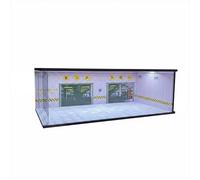 F Fityle Miniatura Garaje Caja Acrílica con Escenario Impreso y Protegida contra Polvo para Modelos de Coches a Escala Adecuada para Sala Estantería Decoración y Exposición Privada, Garaje Fórmula 1
