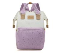 F Fityle Mochila de Maternidad Bolso para Pañales Mochila Cambiador Bolso Maternal Mochila Bebé Estructura Rectangular y Diseño Moderno con Patrón, Array, Morado