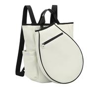 F Fityle Mochila de Tenis, Bolsa de Pickleball, Almacenamiento, Regalo, Impermeable, portátil, con Bolsillos, Bolsa de Lona para Practicar Deportes Durante, Blanco