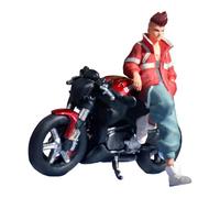 F Fityle Modelo de Motocicleta a Escala 1:64 con Figura de Resina, Figura en Miniatura de Escritorio, de Motociclista a Escala 1/64, Accesorio para Diorama, Chico