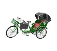 F Fityle Modelo de Rickshaw de aleación, Adorno clásico Coleccionable, decoración del hogar para niños, niñas, Adultos, coleccionistas, Adolescentes y niños, Verde de Tres Ruedas