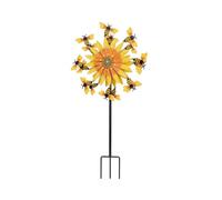 F Fityle Molinillo de Viento Exterior Ornamento Jardín Rueda Giratoria Metal Resistente Movimiento Hipnótico Colocación Simple con Anclaje al Suelo Adecuado para Patio Senderos Parterres Explanadas