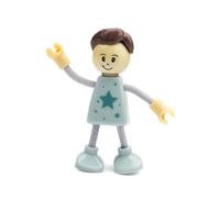 F Fityle Muñeco Articulado de Madera Muñeca Figura Familia Juguete Hecho a Mano con para Animación en Stop Motion Cuentos en Casa de Muñecas Fotografía, Gray Blue, Plastic Boy