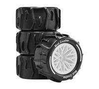 F Fityle Neumáticos RC 4x1:18, Ruedas de Repuesto, rines Profesionales, Accesorios, Piezas de reparación Ligeras, componentes para Granito, Blanco