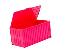F Fityle Organizador de Escritorio en Miniatura Tipo Contenedor de Carga, Estuche de Almacenamiento Decorativo Multiusos Creativo, Caja de Almacenamiento con T, Rosa Roja