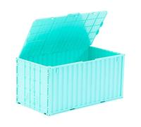 F Fityle Organizador de Escritorio en Miniatura Tipo Contenedor de Carga, Estuche de Almacenamiento Decorativo Multiusos Creativo, Caja de Almacenamiento con T, Azul Cian
