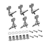 F Fityle Pecs de sintonización de cuerda de guitarra 6x 3L3R Pegs de ajuste de guitarra Pastillas de sintonización eléctrica resistente, Plata