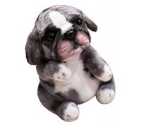 F Fityle Peluche de Perro de 20 cm para sofá, Realista y Adorable, Ideal como decoración para, Regalo para Adultos, niños y niñas, Gris