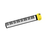 F Fityle Piano con teclado enrollable de 49 teclas, piano de, 100 tonos, 10 canciones de demostración, piano electrónico manual para adultos, regalo, AMARILLO
