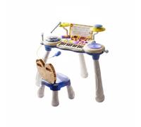 F Fityle Piano Electrónico Infantil Teclado Interactivo Multifunción Educación Musical Percusión Creatividad Aprendizaje Fácil Apto para Niños Pequeños Principiantes Hogar Aula , Azul